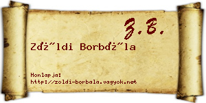 Zöldi Borbála névjegykártya